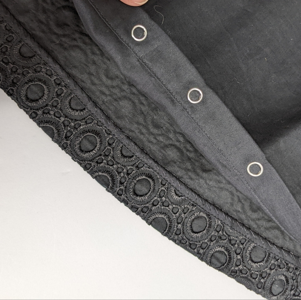 THEORY Yuranda Black Eyelet Tank Sz S - Picture 10 of 11